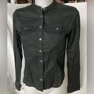 J Crew black fitted button up shirt!